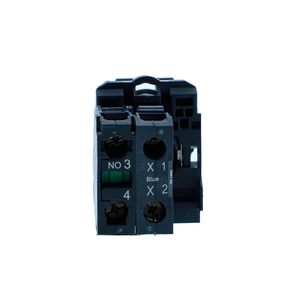Xb5aw36m1n-illuminated Pushbutton, Harmony Xb5n Xb7n, Plastic, Flush, Blue, 22mm, Spring Return, 230v Ac, 1 No - Color: Blue
