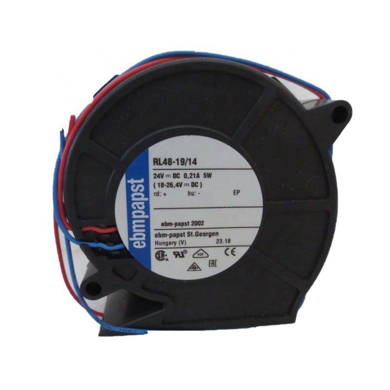 ebmpapst RL48-19/14 24V DC 0.21A 5W 16.5CFM 0.7A 4400RPM Turbo Blower Centrifugal Cooling Fan RL48-18/12 RL48-19/12