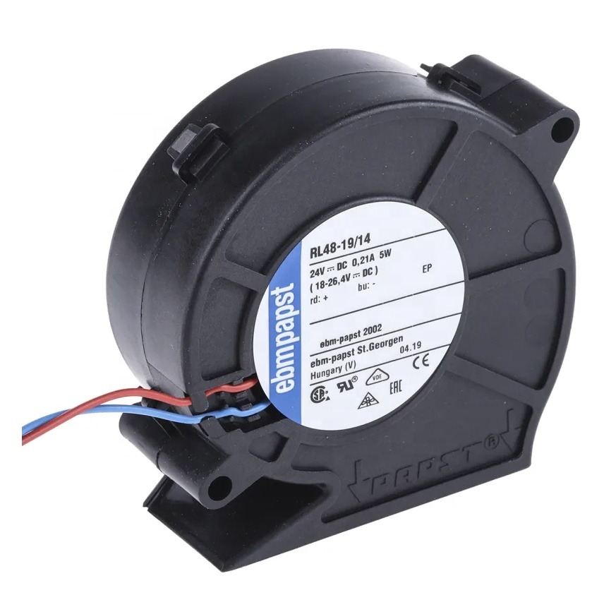 ebmpapst RL48-19/14 24V DC 0.21A 5W 16.5CFM 0.7A 4400RPM Turbo Blower Centrifugal Cooling Fan RL48-18/12 RL48-19/12