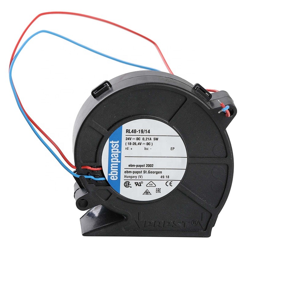 ebmpapst RL48-19/14 24V DC 0.21A 5W 16.5CFM 0.7A 4400RPM Turbo Blower Centrifugal Cooling Fan RL48-18/12 RL48-19/12