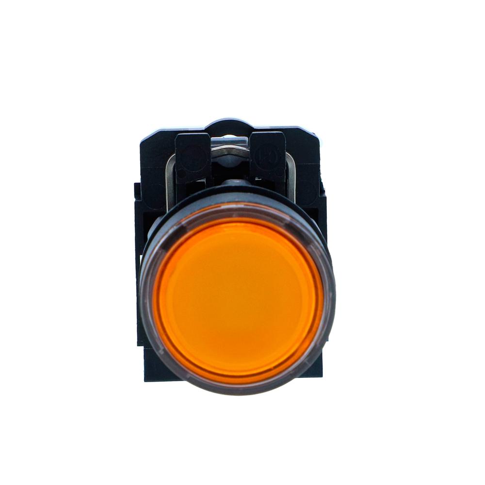 Xb5aw38b1n-illuminated Pushbutton, Harmony Xb5n Xb7n, Plastic, Flush, Amber, 22mm, Spring Return, 24v Ac Dc, 1 No - Color: Amber