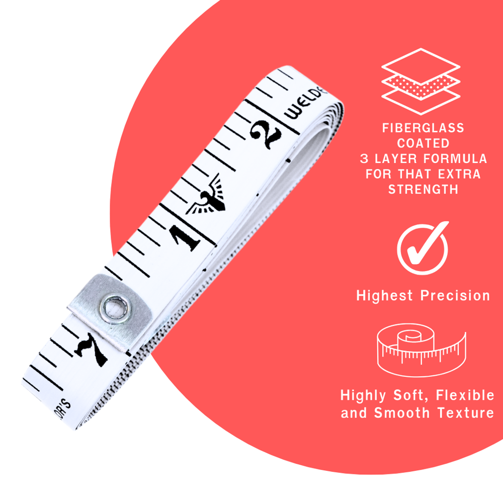 Welden Inch Tape, Tailor Measuring Tape, Fiberglass Tape Measure for Sewing and Body Measurement 1535