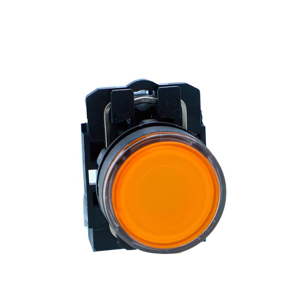 Xb5aw38m1n-illuminated Pushbutton, Harmony Xb5n Xb7n, Plastic, Flush, Amber, 22mm, Spring Return, 230v Ac, 1 No - Color: Amber
