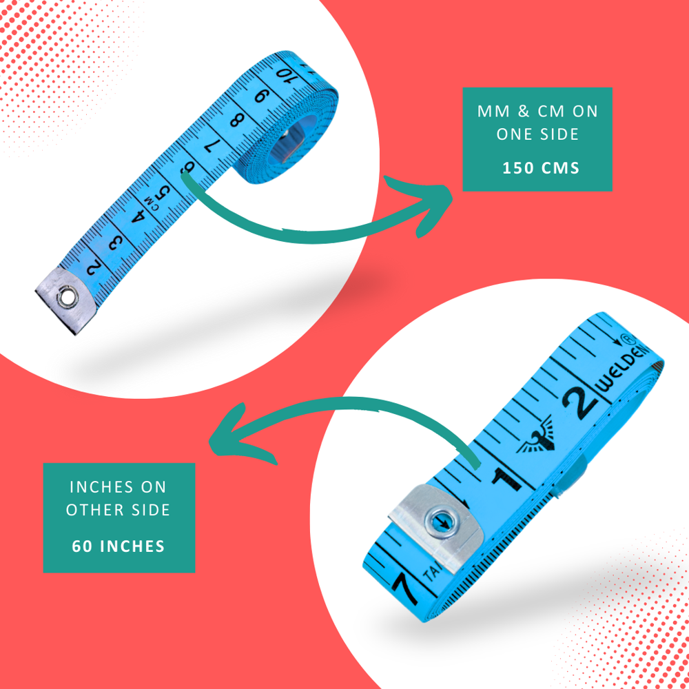 Welden Inch Tape, Tailor Measuring Tape, Fiberglass Tape Measure for Sewing and Body Measurement 1545