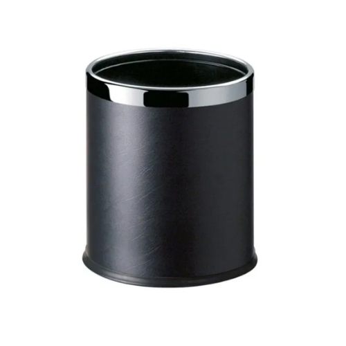 Room Leather Dustbin - Color: Black