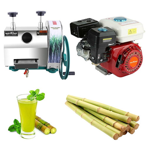 Neptune Strong & Durable Stainless Steel Manual Sugar Cane Juice Machine With 6.5 Hp - Color: Silver