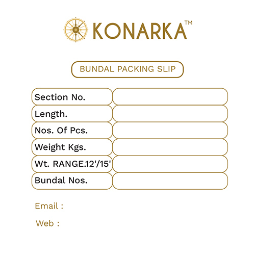 Konaraka Bundal Packing Slip - Features: Waterproof