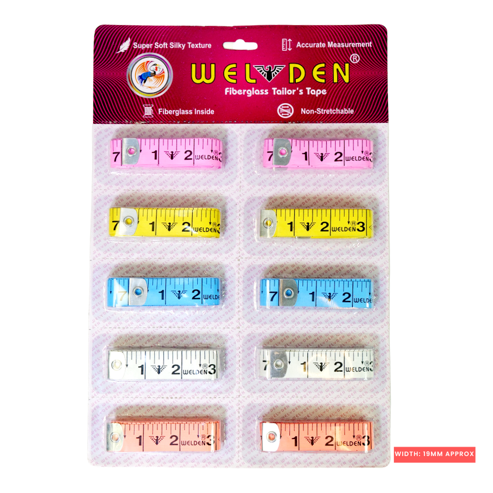 Welden Inch Tape, Tailor Measuring Tape, Fiberglass Tape Measure For Sewing And Body Measurement 1525 - Width: 19 Millimeter (mm)