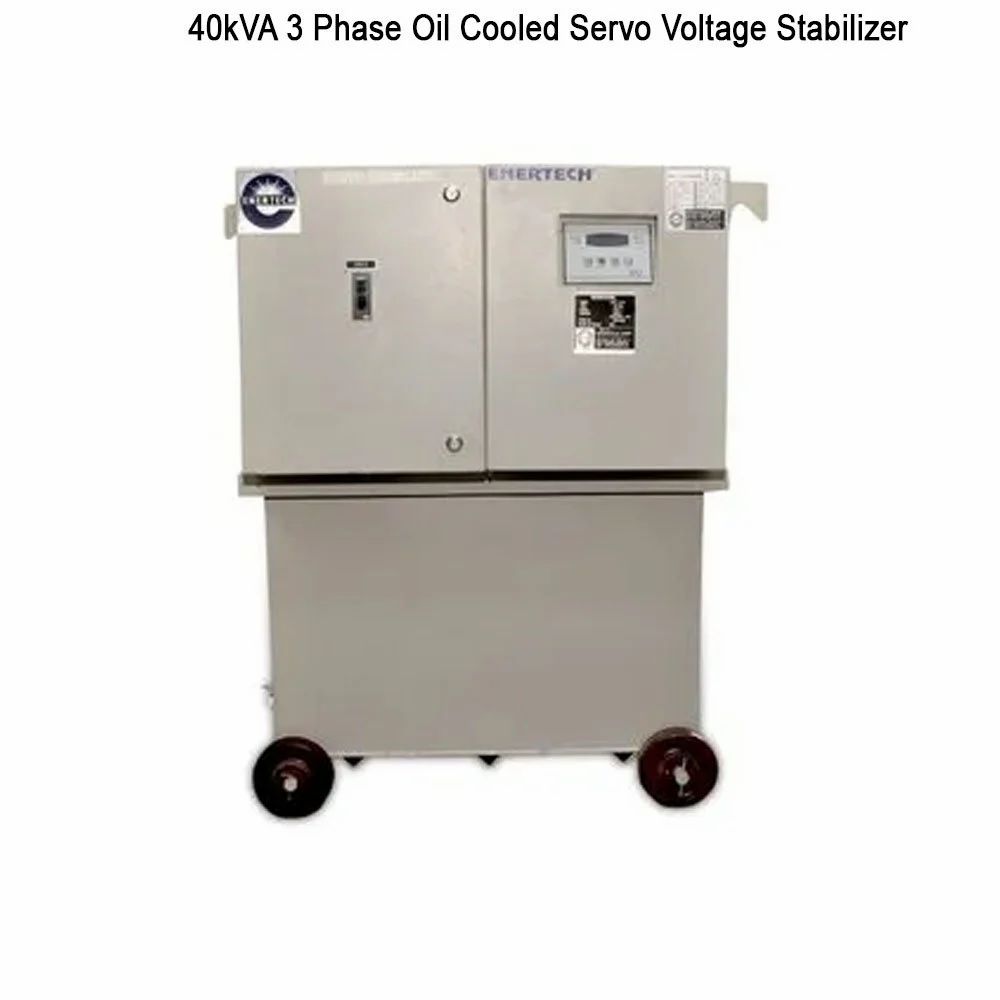 Enertech 40Kva 3 Phase Oil Cooled Servo Voltage Stabilizer, 170 V-270 V - Frequency (Mhz): 50-60 Hertz (Hz)