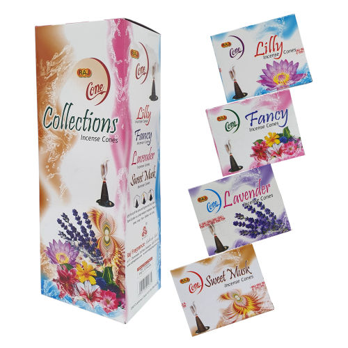 CONE COLLECTION White MIX in 1DZ-  LILY, LAVENDER, SWEET MUSK, FANCY