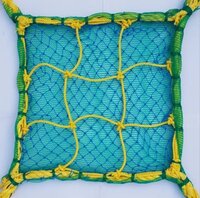 Polypropylene Green And Yellow 4mm Triple Layer Safety  Net - Color: Multi Colour