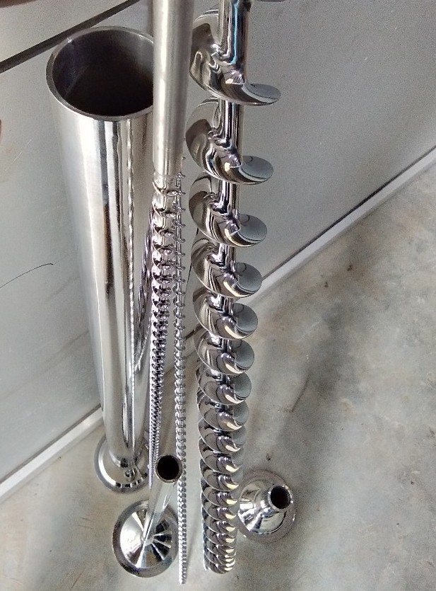 Flexible Conveyor Auger Screw - Color: Silver
