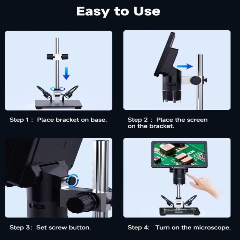 2500x 10.1inch with 3 Lens Digital Microscope
