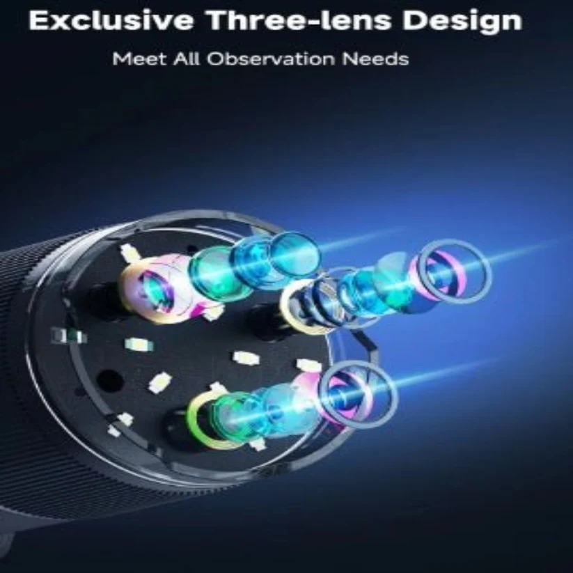 2500x 10.1 Inch Digital Microscope - 3 Interchangeable Lenses, Adjustable Led Light, Usb/hdmi Connectivity, Portable Design