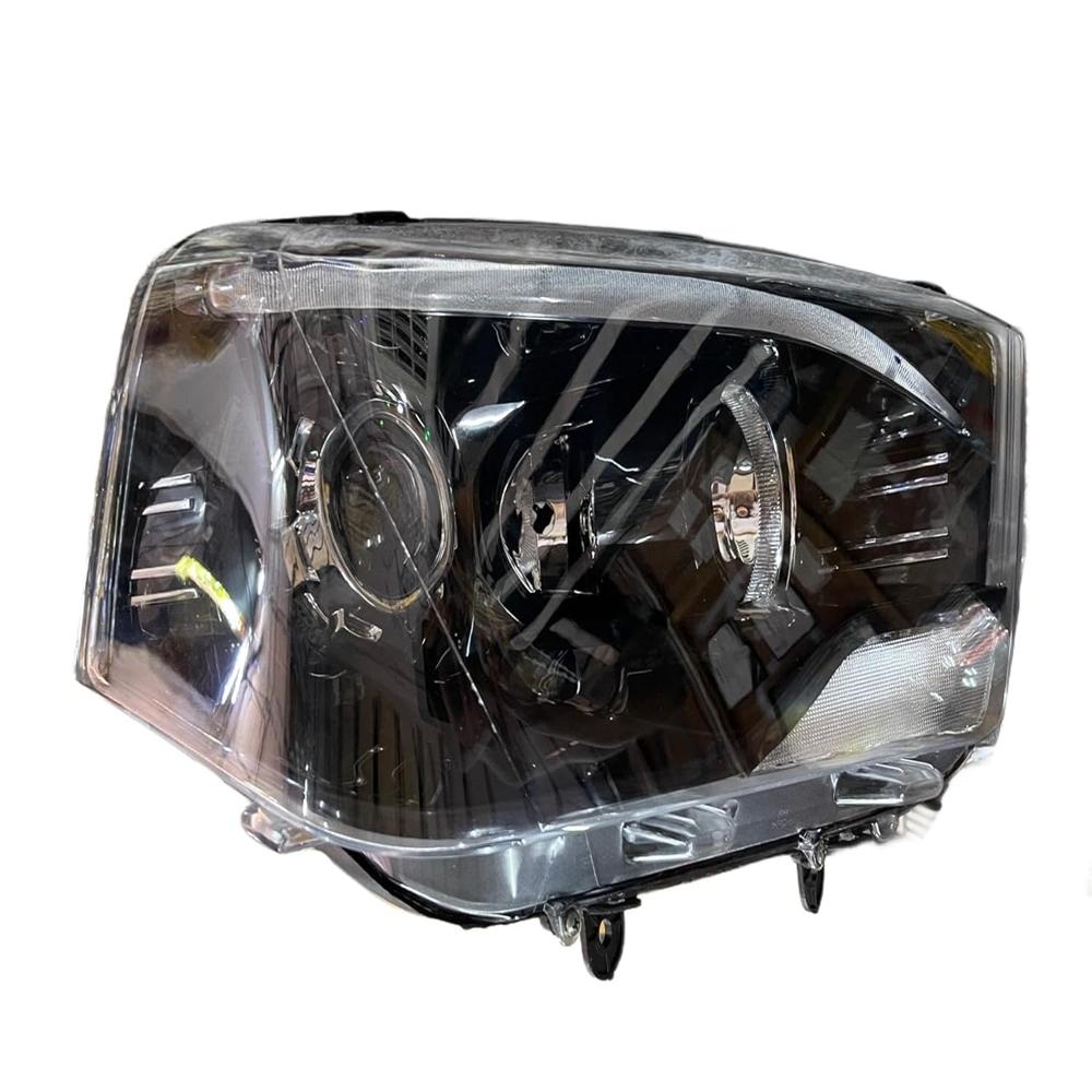 Headlight For Mahindra Scorpio With Projector, 2014-now (White) - Body Material: Plastic