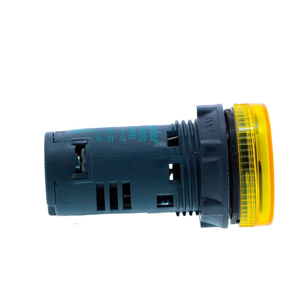 XB7EV05BPN-Monolithic pilot light, Harmony XB5N XB7N, plastic, yellow, 22mm, LED, 24V AC DC