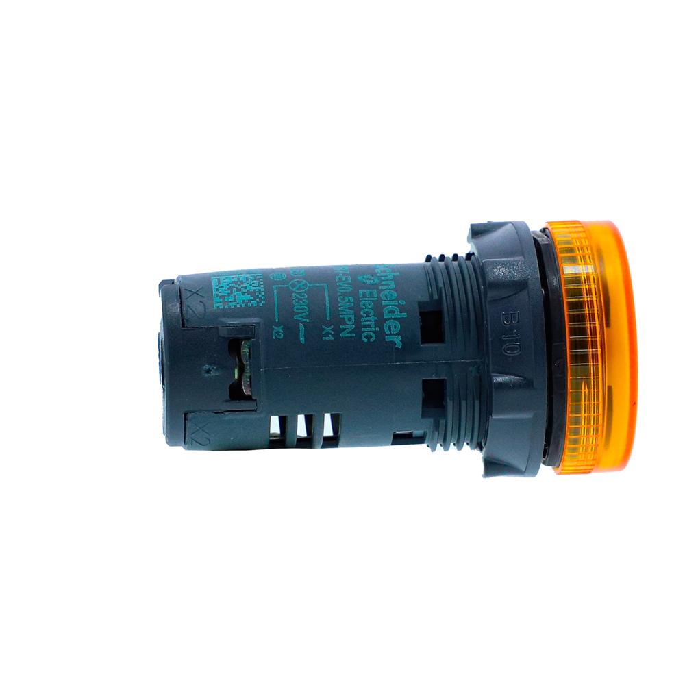 XB7EV05MPN-Monolithic pilot light, Harmony XB5N XB7N, plastic, yellow, 22mm, LED, 230V AC