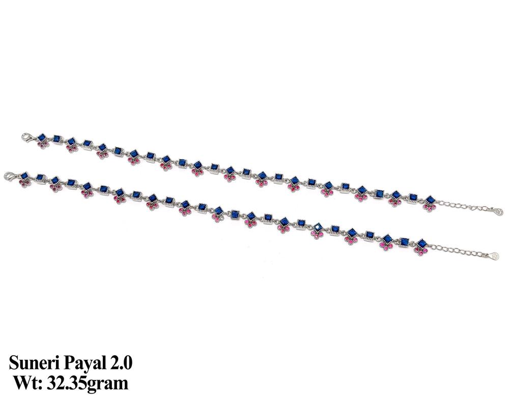 92.5%  Silver Suneri Payal - Grade: A