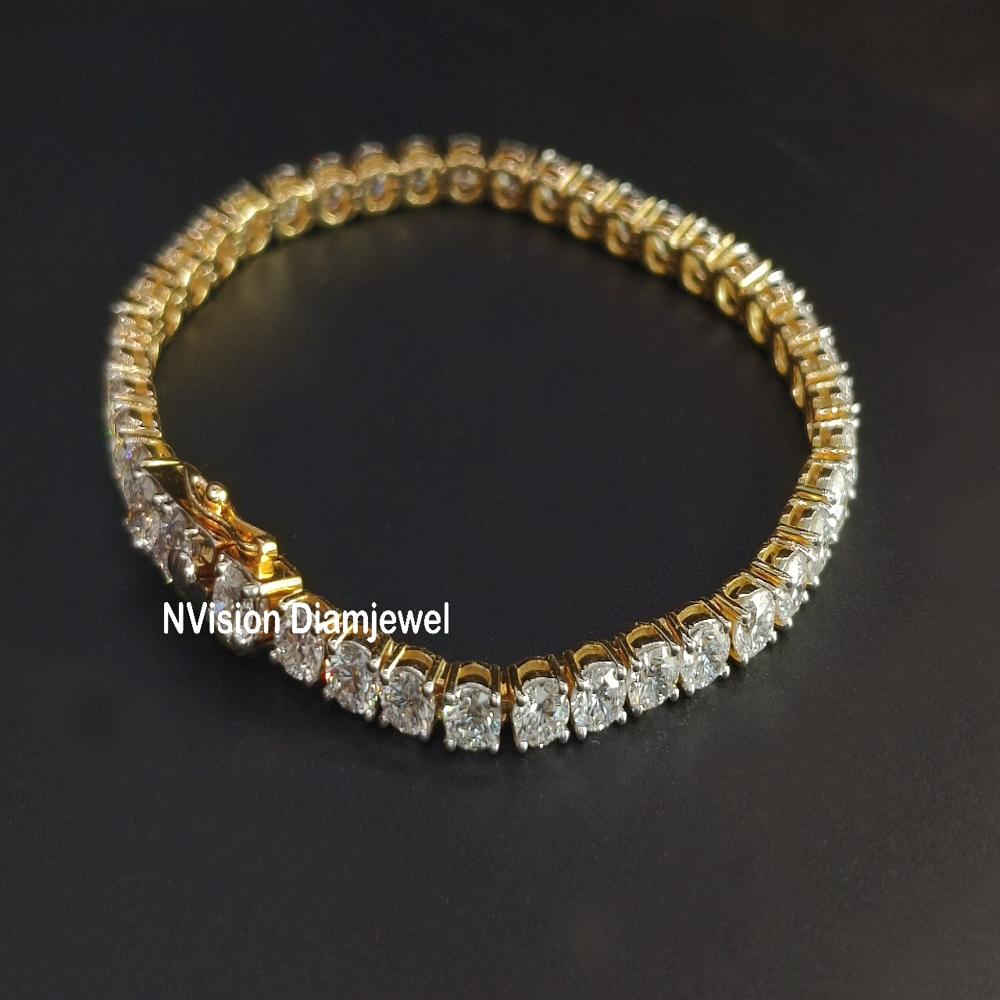 Golden Aurora Labgrown Diamond Tennis Bracelet - Diamond Carat Weight: 8.61 Carat