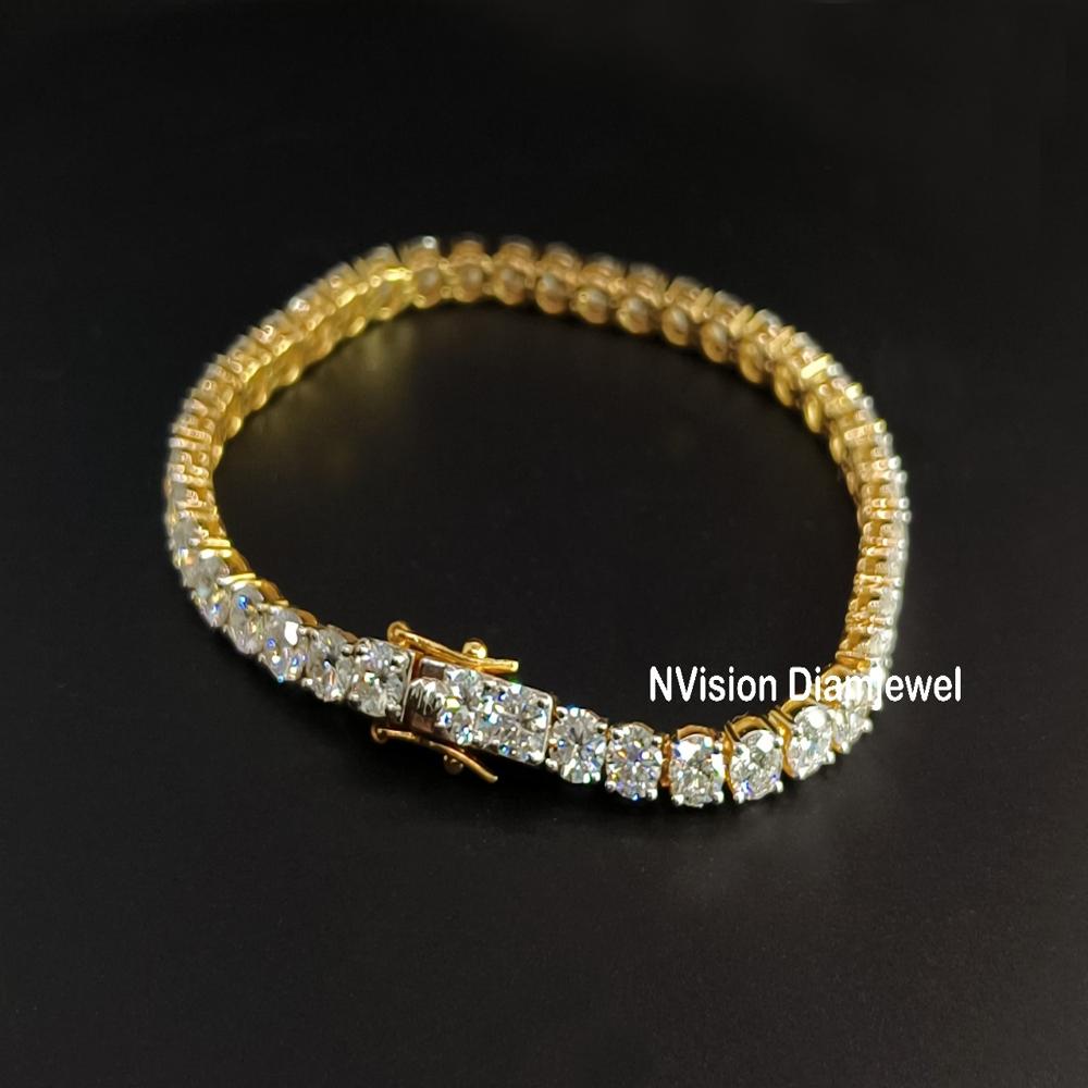 Golden Aurora Labgrown Diamond Tennis Bracelet - Diamond Carat Weight: 8.61 Carat