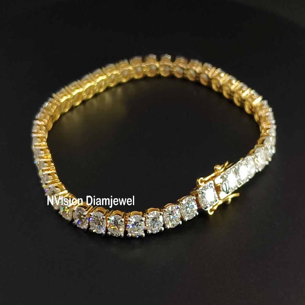 Golden Aurora Labgrown Diamond Tennis Bracelet - Diamond Carat Weight: 8.61 Carat