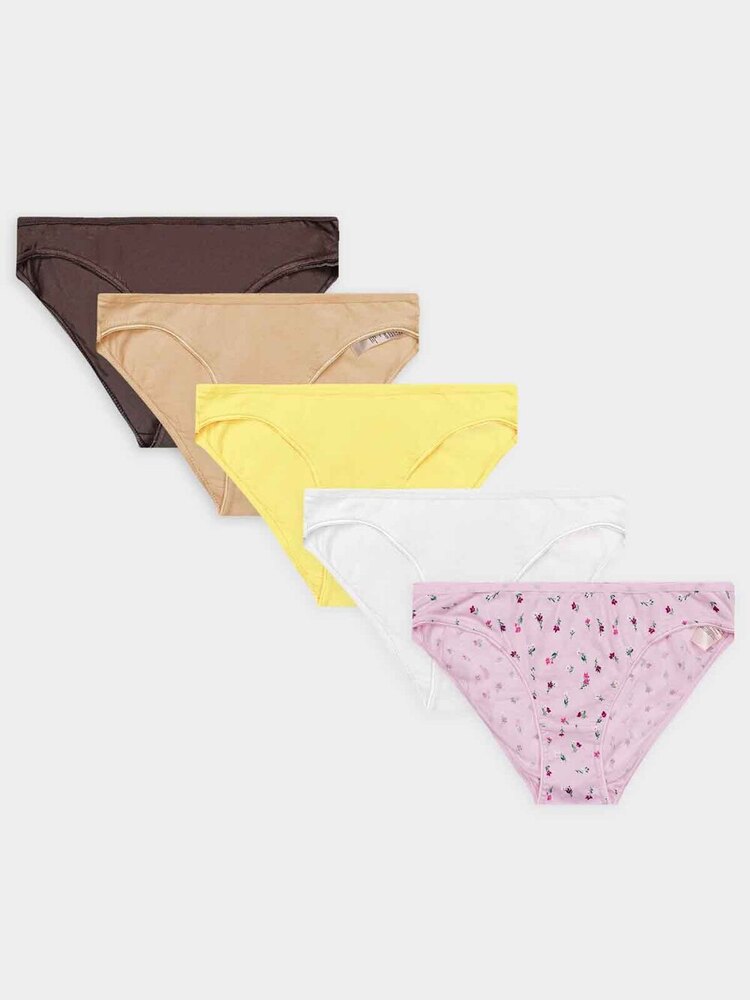 Ladies 5 Pack Stretch Midi Briefs - Feature: Best Quality