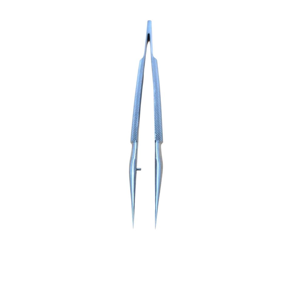Micro Plain Forcep Rounded Body 8 Inch Straight Surgical Instrument - Color: Silver