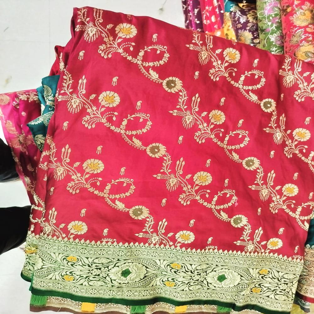 Banarasi Silk katan saree meena kari full saree jungla design