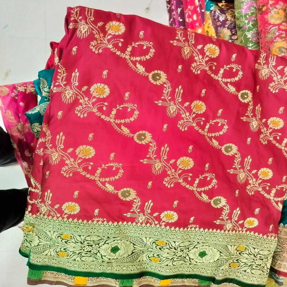 Banarasi Silk katan saree meena kari full saree jungla design