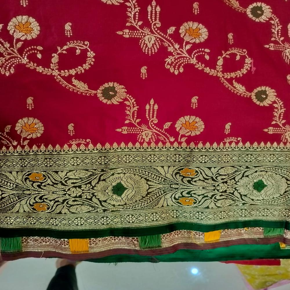 Banarasi Silk katan saree meena kari full saree jungla design
