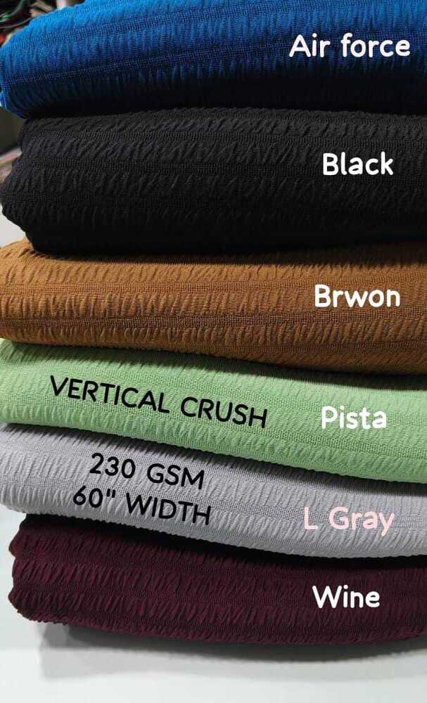 VERTICAL CRUSH  Polyester Lycra Fabric T Shirt, Ladies Top & Fancy Wear Fabric
