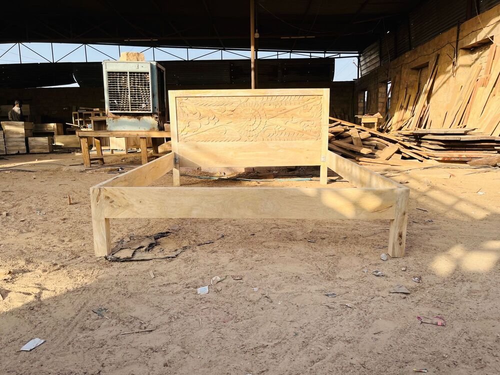 Wooden Carving Design Double Bed