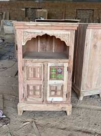 Wooden Temple Tile Inlay Cabinet