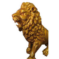 Fiber Lion Golden Statue  Animal Statue