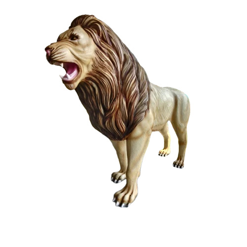 Fiber Lion Statue Animal Statue - Color: Multi Colour