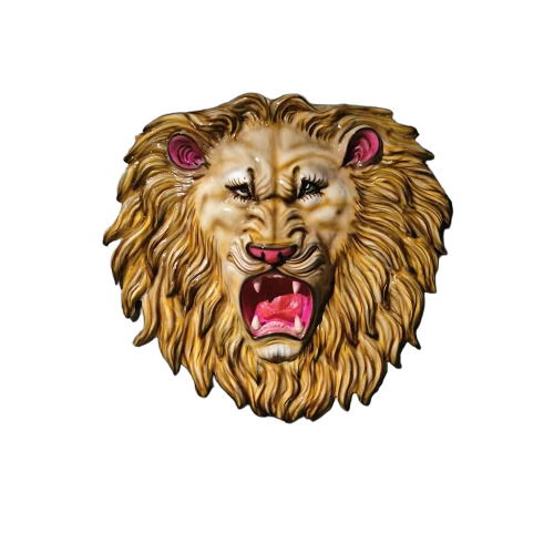 Fiber Lion Hanging Wall Piece Statue Animal Statue - Color: Multi Colour