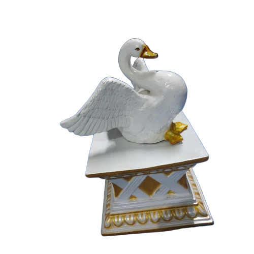 Fiber Swan Statue Animal Bird Statue - Color: White