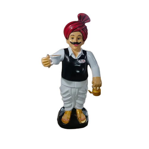 Fiber Tea Man Statue - Color: Multi Colour