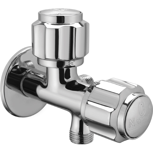 Ba-2223 2 In 1 Angle Cock - Color: Silver