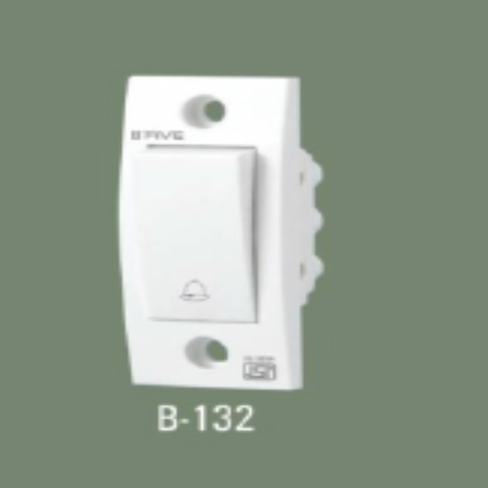 Modular Switches | 6 Amp. Bell Push - Color: White