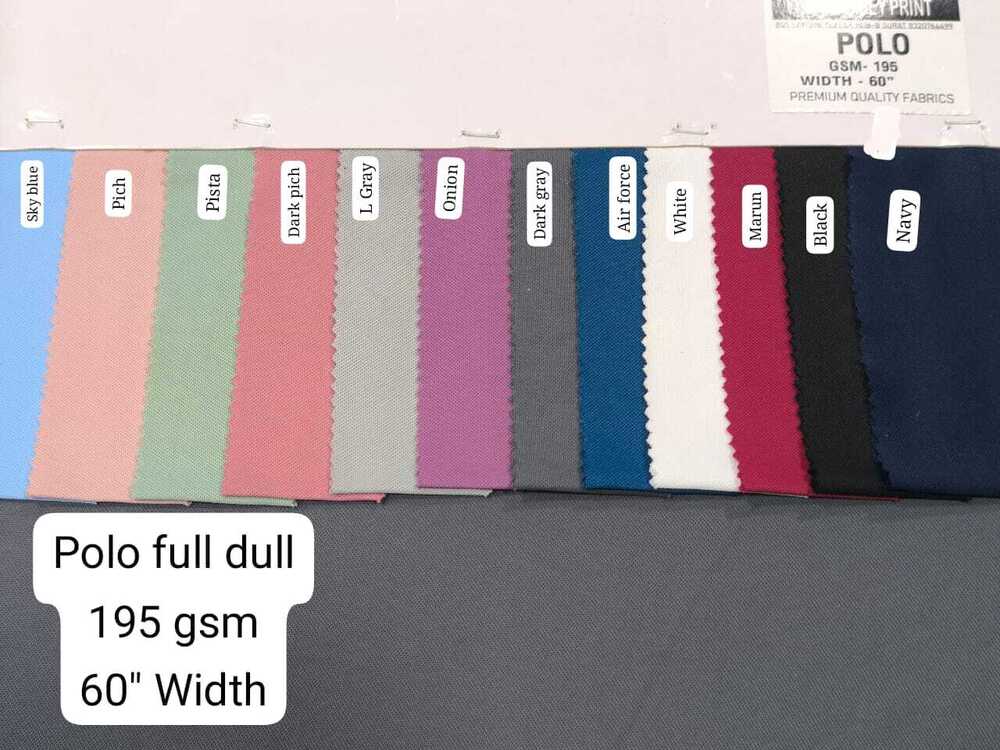Polo Full Dull Polyester Lycra Fabric
