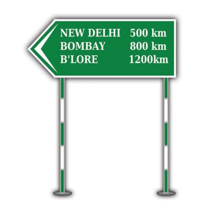 Direction Sign Board - Color: Blue