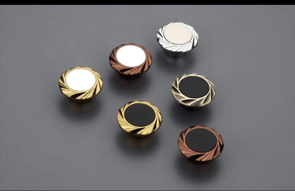 Designer White Metal Cabinet Knob