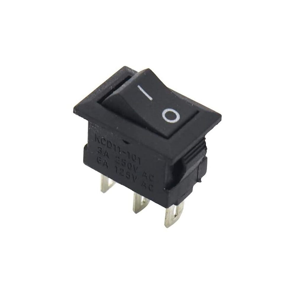 2103 3pin C-off Rocker Switch - Color: Black