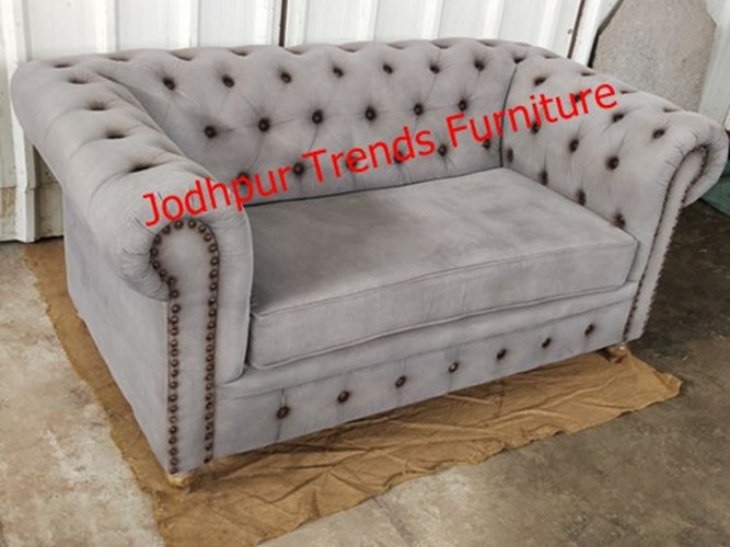 Two Seater Grey Velvet Sofa Morden & Luxury Jodhpur Trends