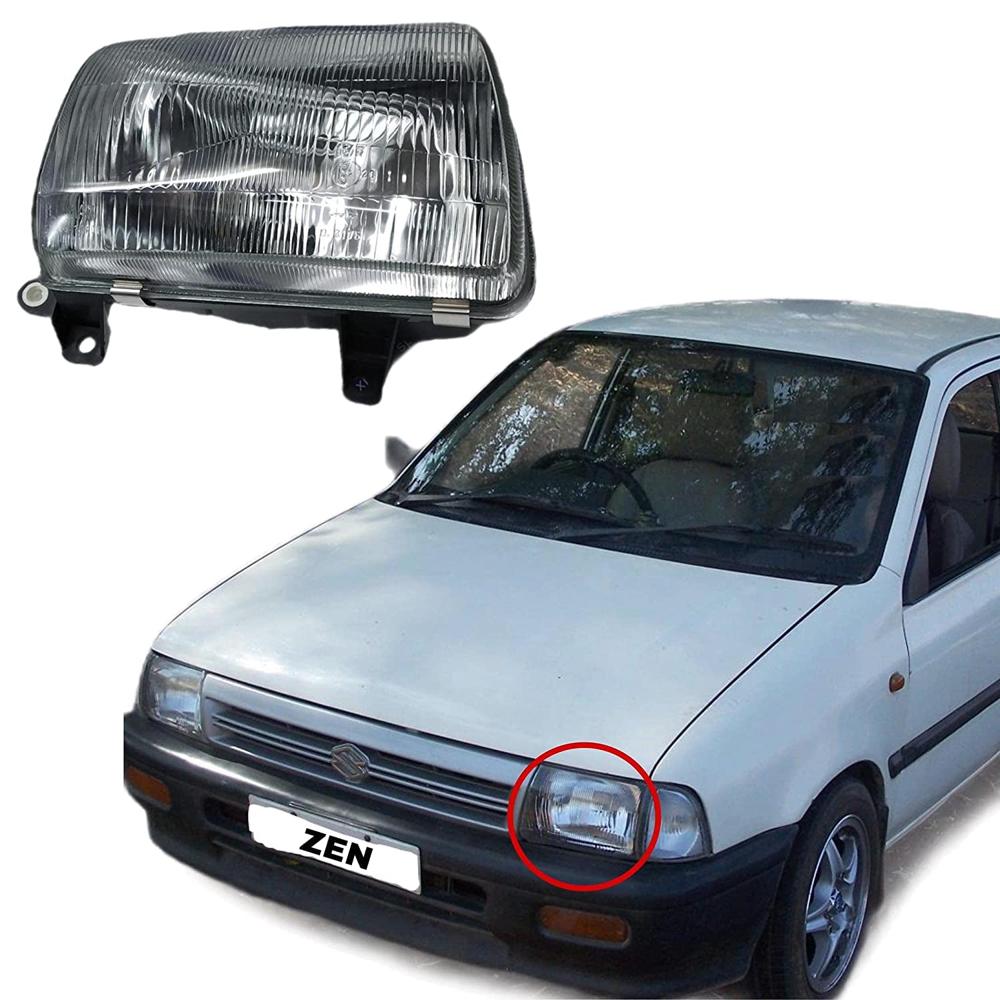 K D Headlight Assembly For Maruti Suzuki Zen 1996-2002 ( WITHOUT ADJUSTABLE MOTOR)
