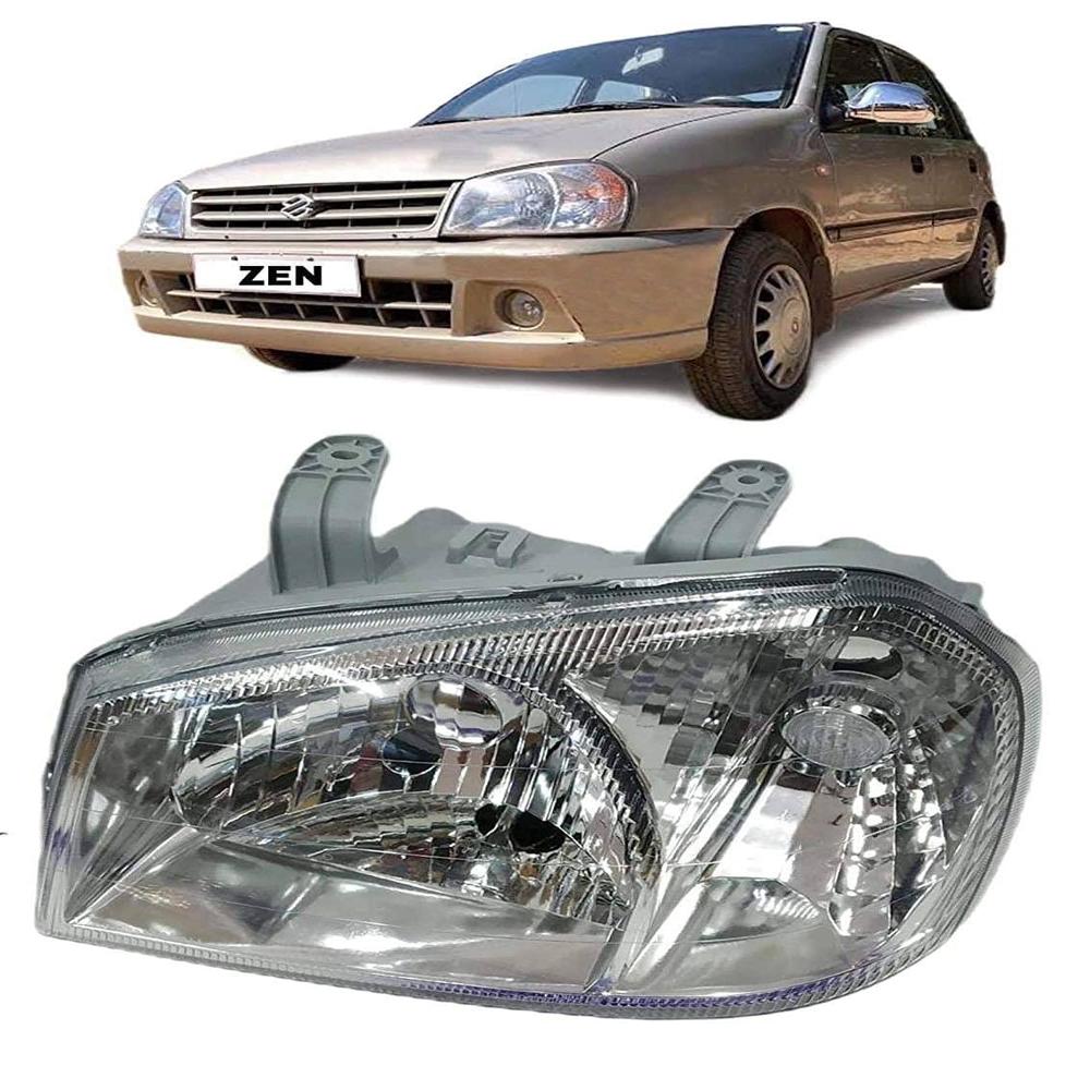 K D Headlight Assembly For Maruti Suzuki Zen Without Motor 2003-2006 ( Without Adjustable Motor) - Body Material: Plastic