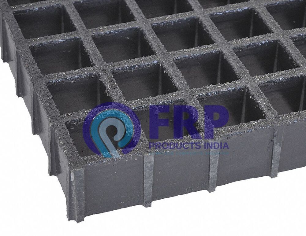 Frp Moulded Grating - Moulded Frp, Thickness: 25mm/30mm/38mm, Mesh Size: 38mm X 38mm, Colors: Green/yellow/grey, Surface: Concave/grit Top/smooth