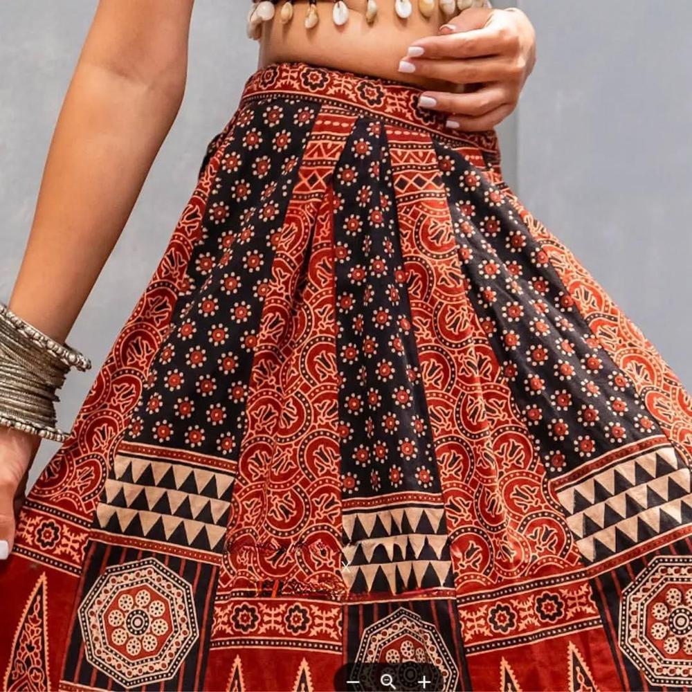 Navaratri Style Special Lehenga Choli - Rayon, Unstitched, 32 Inch Bust, 40 Inch Waist, Red Color | Printed Design, Kodi Lace Work, Sleeveless, Traditional Ethnic Wear