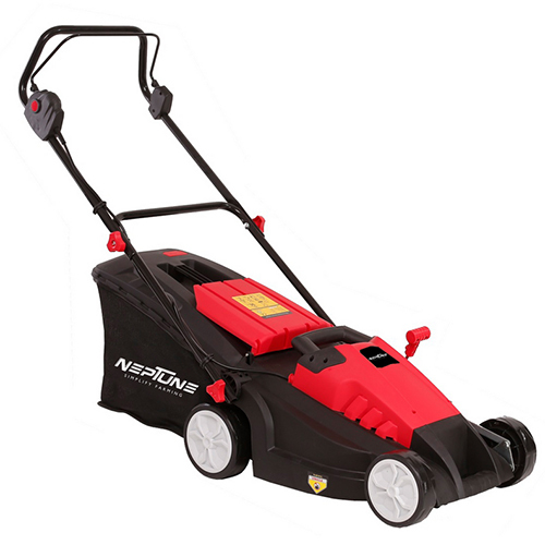Neptune 1600-Watt Electric Hand Push Lawn Mower Single Phase 2Hp Motor With 50Liter Grass Catcher Box - Color: Black